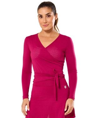 Blusa Air Microporos Transpassada Rosa Escuro SND Fitness