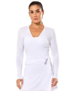 Blusa Air Microporos Transpassada Branca SND Fitness