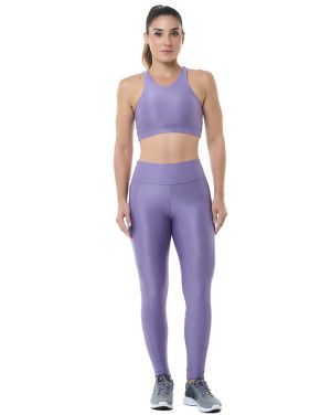 Look Trend Lilás Top + Legging SND Fitness