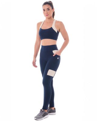Look Action Marinho Top + Legging SND Fitness