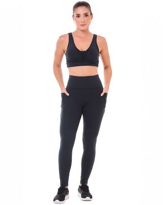 Look Flat Urban Preto Top + Legging SND Sandy Fitness
