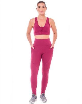 Look Flat Urban Magenta Top + Legging SND Sandy Fitness