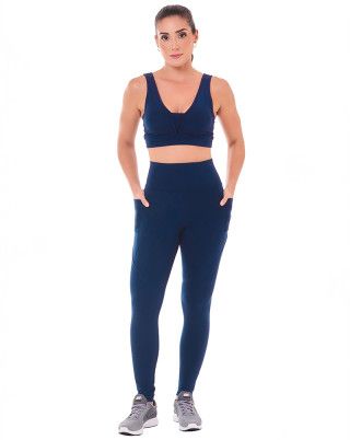 Look Flat Urban Marinho Top + Legging SND Sandy Fitness