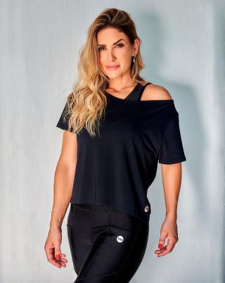 Blusa Cropped Zen Preto Van Andretta SND