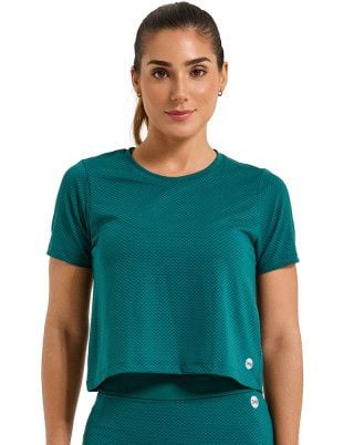 Blusa Cropped BT Verde Floresta SND Fitness
