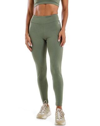 Calça Legging Balance Canelada Multibolsos Média Compressão Verde UV50+ SND Fitness