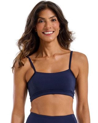 Top Balance Canelado Média Compressão e Sustentação UV50+ Azul Marinho SND Fitness
