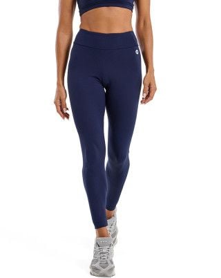 Calça Legging Balance Canelada Multibolsos Média Compressão Azul Marinho UV50+ SND Fitness
