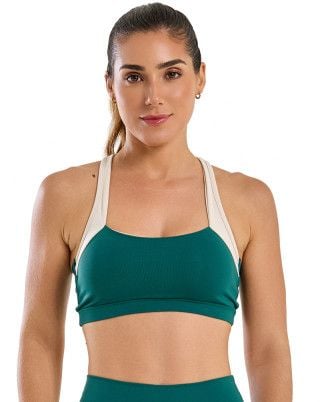 Top Action Alta Sustenção e Compressão UV50+ Verde Floresta SND Fitness