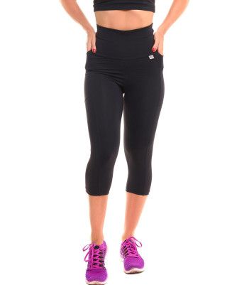 Calça Corsário Run Black Sandy Fitness