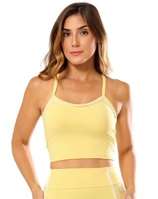 Top Fitness Dynamic Line Alta Sustentação UV50+ Amarelo SND Fitness