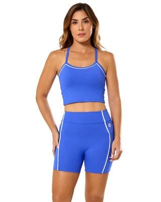 Look Fitness Dynamic Line Média Compressão UV50+ Azul SND Fitness