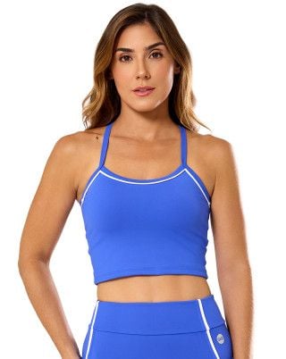 Top Fitness Dynamic Line Alta Sustentação UV50+ Azul SND Fitness