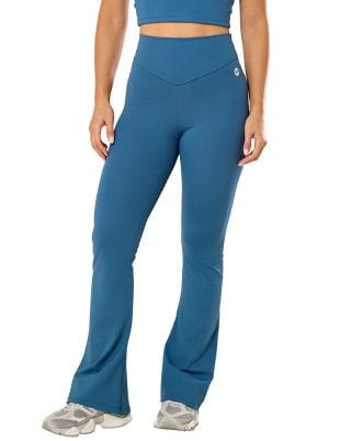 Calça Flare Elastic Touch Média Compressão UV50+ Azul Petróleo SND Fitness