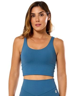 Top Elastic Touch Média Compressão UV50+ Azul Petróleo SND Fitness