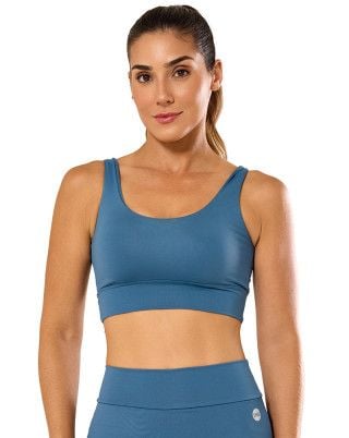 Top Slim Média Sustenção e Compressão UV50+ Azul Petróleo SND Fitness