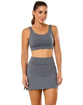 Look Slim Basic Média Compressão UV50+ Cinza SND Fitness