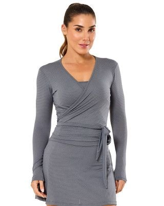 Blusa Air Microporos Transpassada Cinza SND Fitness