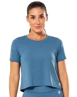 Blusa Cropped BT Azul Petróleo SND Fitness