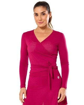 Blusa Air Microporos Transpassada Rosa Escuro SND Fitness