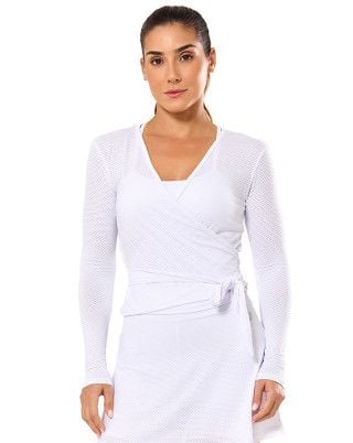 Blusa Air Microporos Transpassada Branca SND Fitness