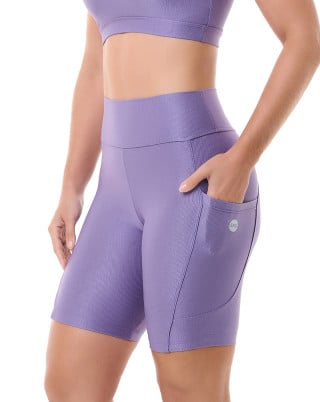 Bermuda Trend Média Compressão UV50+ Lilás SND Fitness