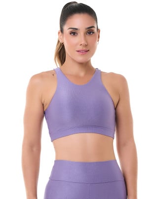 Top Trend Alta Sustentação Média Compressão UV50+ Lilás SND Fitness