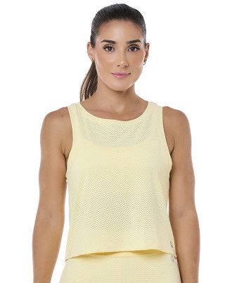 Regata Cropped BT Amarelo Manteiga SND FItness