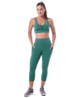 Look Flat Urban Verde Garden SND Fitness Top + Corsário