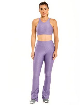 Look Trend Vinho Top + Flare Trend Lilás SND Fitness