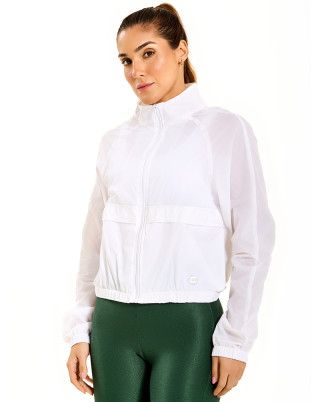 Casaco Corta Vento Happiness Branco SND Fitness - Edição Limitada