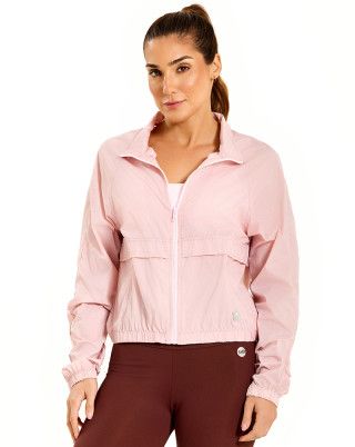 Casaco Corta Vento Happiness Rosa Chá SND Fitness - Edição Limitada
