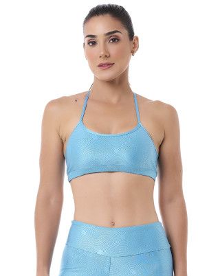 Top Lumy Texturizado Azul Turquesa SND Fitness
