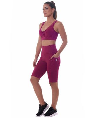 Look Flat Uban Magenta SND Fitness Top + Bermuda