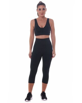 Look Flat Urban Preto SND Fitness Top + Corsário