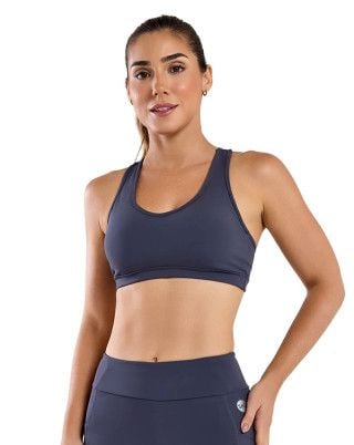 Top Runner Com Bolso Alta Sustentação e Compressão FPS UV50+ Cinza Escuro SND