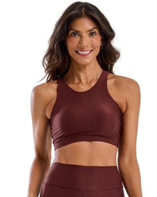 Top Trend Alta Sustentação e Média Compressão UV50+ Marrom SND Fitness