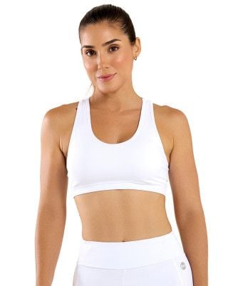 Top Runner Com Bolso Alta Sustentação e Compressão FPS UV50+ Branco SND Fitness