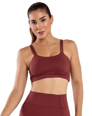 Top Easy Alta Sustentação e Compressão UV50+ Marrom SND Fitness