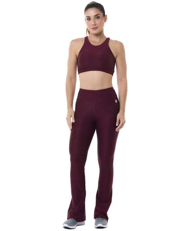 Look Trend Vinho Top + Flare Trend Vinho SND Fitness