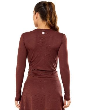 Blusa Air Microporos Transpassada Marrom SND Fitness