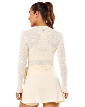 Blusa Air Microporos Transpassada Off-White SND Fitness