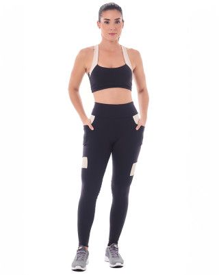 Look Action Preto Top + Legging SND Fitness