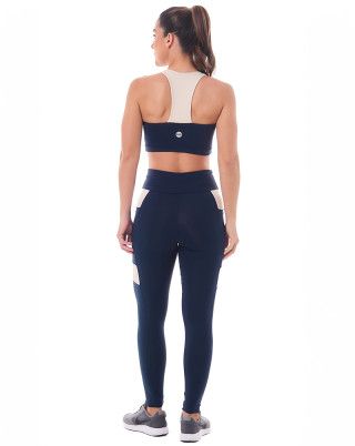 Look Action Marinho Top + Legging SND Fitness