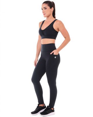 Look Flat Urban Preto Top + Legging SND Sandy Fitness
