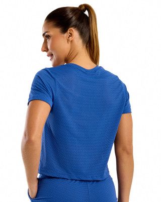 Blusa Cropped BT Azul Royal SND Fitness