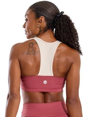 Top Action Alta Sustenção e Compressão UV50+ Rose Escuro SND Fitness