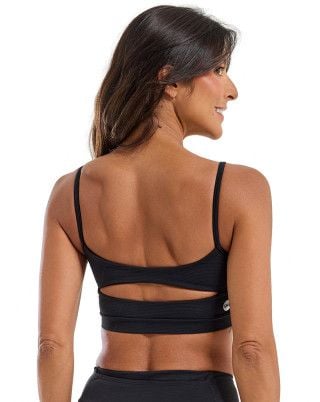 Top Balance Canelado Média Compressão e Sustentação UV50+ Preto SND Fitness