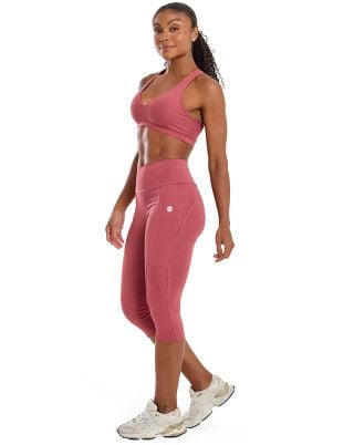 Look Power Athletic Alta Compressão UV50+ Rose Escuro SND Fitness