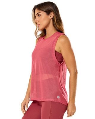 Regata Fitness Tule Flex Alongada Rosa SND Fitness